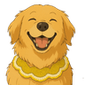 Cartoon of Hawley, Jay Ozer's golden retriever